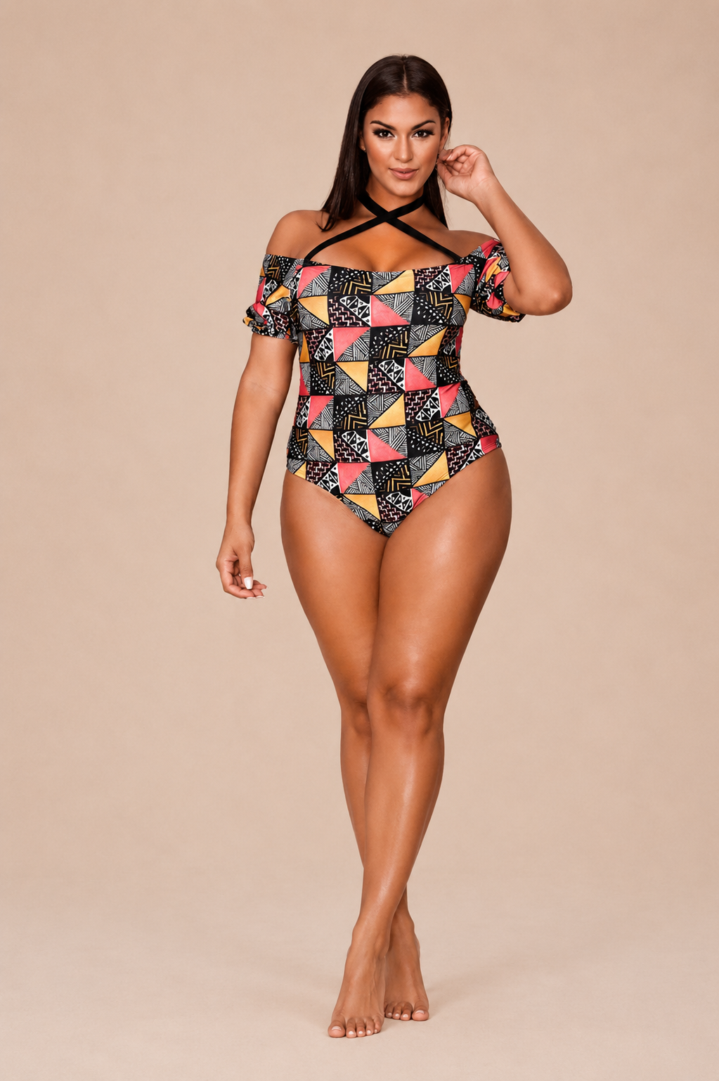 Geometric bikini ladies plus size